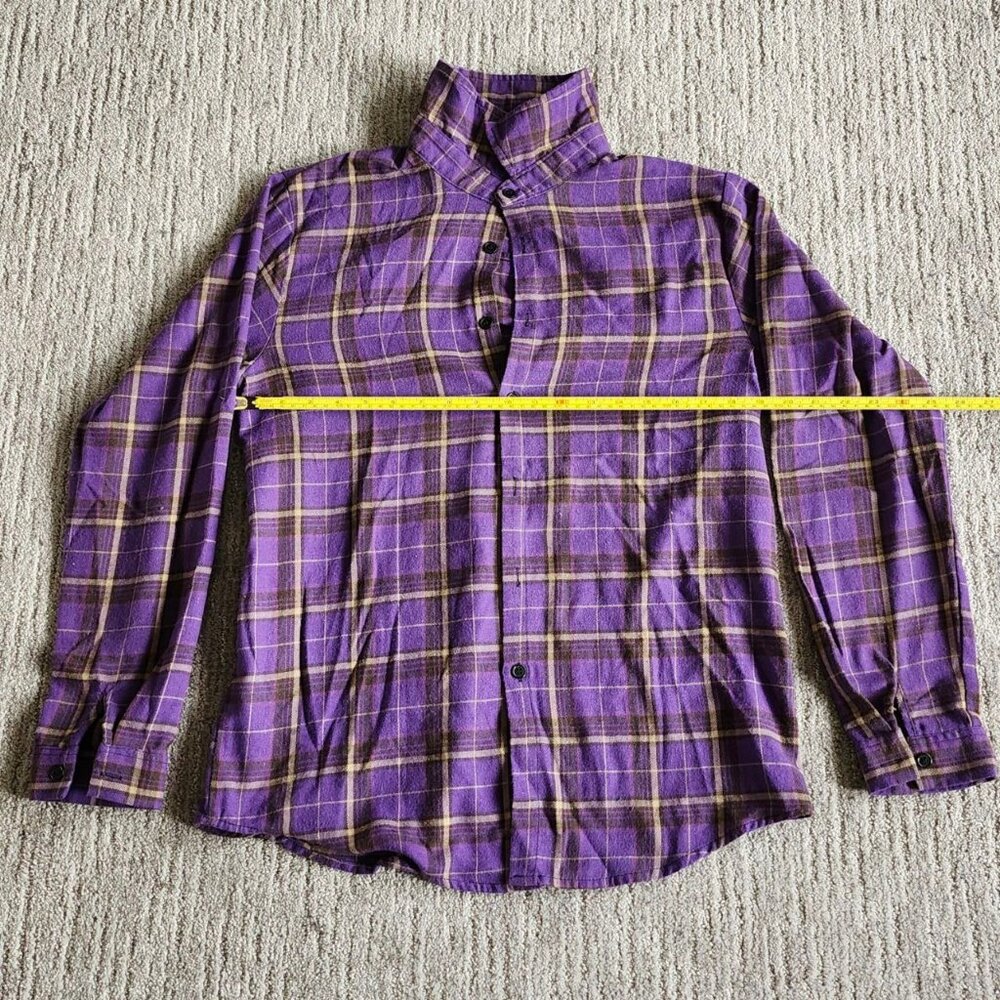 Shein Purple Plaid Long Sleeve Shirt